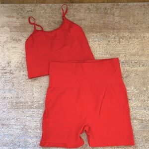 H&M Bright Red Athletic Shorts and Top